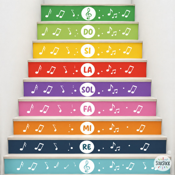 Vinils decoratius per a escales amb notes musicals