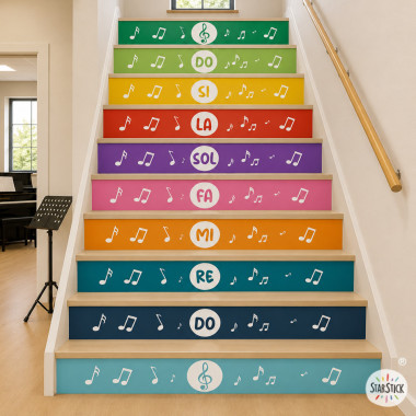 Stickers décoratifs pour escaliers avec des notes de musique
