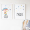 Pack de 2 làmines decoratives - Súper nen pirata + Làmina amb nom