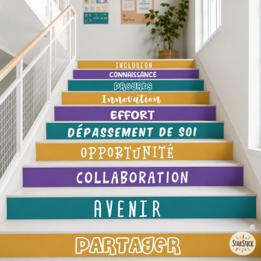 Vinilos para escaleras personalizables en color - Desarrollo academico y personal