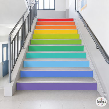 Decorative decals for educational staircases – Natural tones