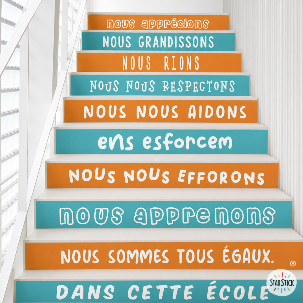 Elige colores - Vinilos para decorar escaleras | Normas de convivencia escolar