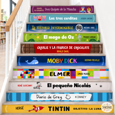 Vinilos escaleras colegio – Libros y cuentos educativos