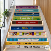 Stickers décoratifs pour escaliers d'école - Titres de livres