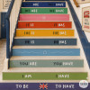 Vinil decoratiu per a escala d'escola amb el verb To Be, disponible en 4 colors