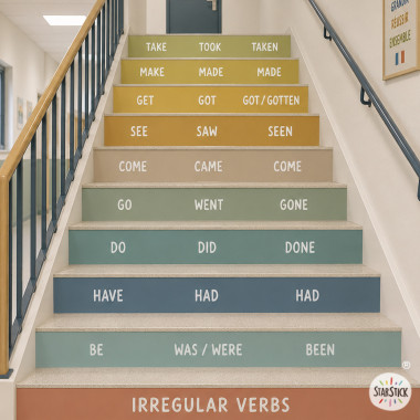 Verbs irregulars en anglès - Vinils per a escales de centres educatius