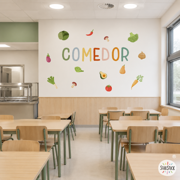Vinilo escolar Comedor con verduras – Decoración Montessori