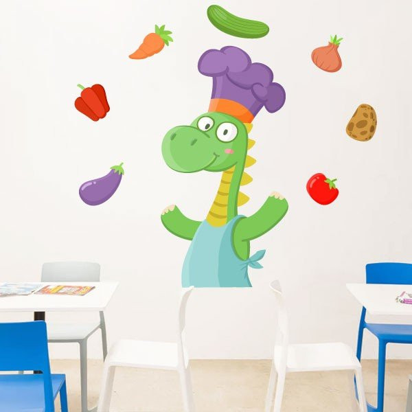Decoración para comedores escolares - Dragón cocinero