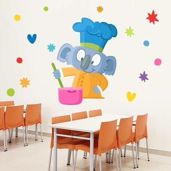 Decoración para comedores escolares - Cheff Koala - Vinilos decorativos con animales cocineros