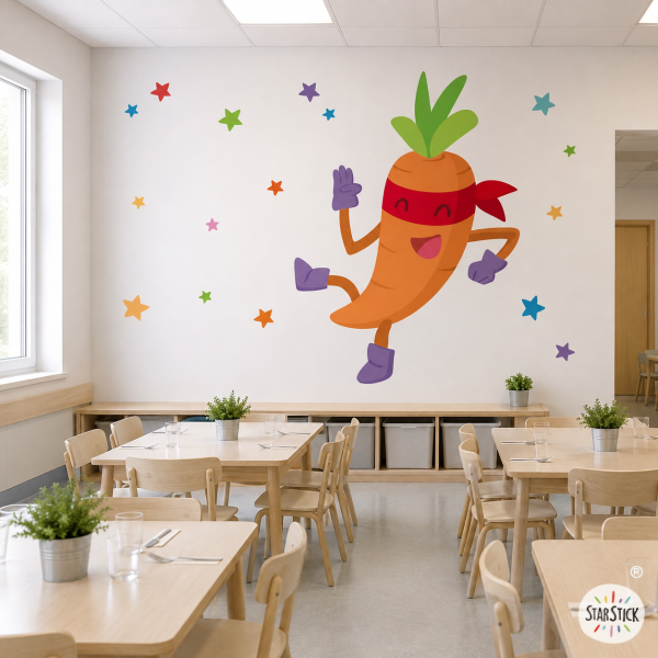 Súper zanahoria - Vinilos para decorar comedores escolares