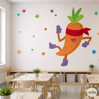 Súper zanahoria - Vinilos para decorar comedores escolares