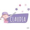 Super fille pirate - Stickers enfant personnalisables avec le prénom du garçon ou de la fille