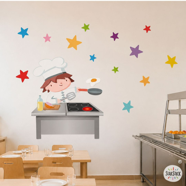 L'alegre cuiner - Vinil per decorar parets de menjadors escolars