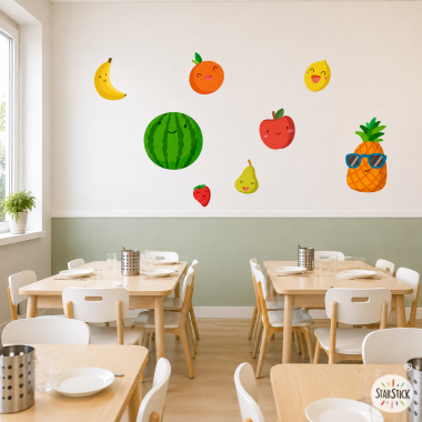 Frutas - Vinilos decorativos. Murales para decorar comedores escolares