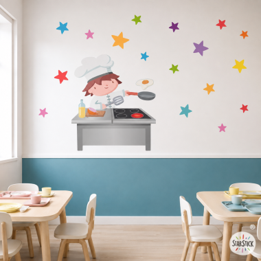 El alegre cocinero - Vinilo para decorar paredes de comedores escolares