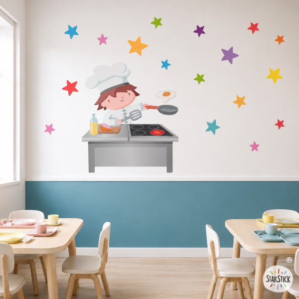 El alegre cocinero - Vinilo para decorar paredes de comedores escolares
