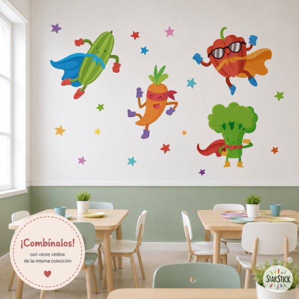 Súper Pimiento – Vinilos decorativos para comedores escolares infantiles