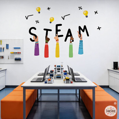 STEAM -  Vinilo autoadhesivo para decorar aulas de Ciencias