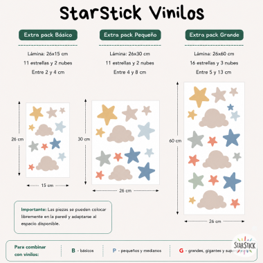 Extra Pack d’estrelles i núvols per ampliar murals de StarStick