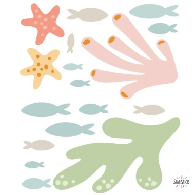 Extra Pack pour la collection de stickers muraux Sous la mer de StarStick