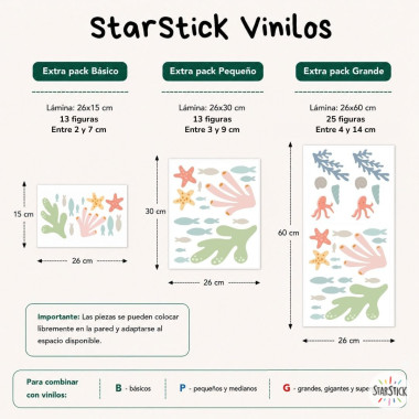 Extra Pack pour la collection de stickers muraux Sous la mer de StarStick