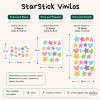 Extra Pack avec étoiles et cœurs pour agrandir les stickers muraux StarStick