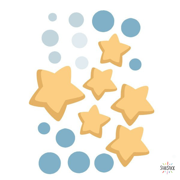 Extra Pack d’estrelles i cercles per ampliar murals adhesius StarStick