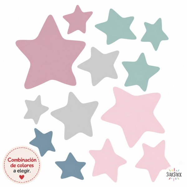 Extra Pack con estrellas redondeadas para ampliar vinilos murales de StarStick