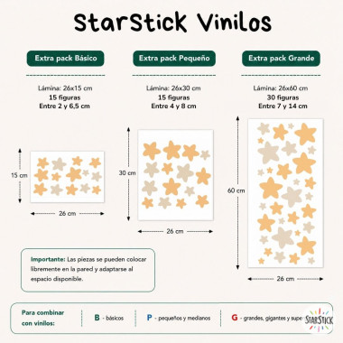 Extra Pack d’étoiles pour agrandir le sticker mural du système solaire