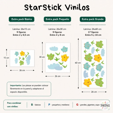 Extra Pack con pajaritos y hierbas para ampliar vinilos murales de StarStick