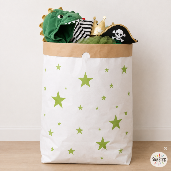 Saco organizador de papel con estrellas de colores