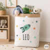 Saco organizador de papel infantil – Cohete turquesa | Almacenaje infantil