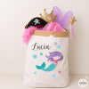 Saco organizador de papel personalizado con nombre – Sirena | Saco multiuso