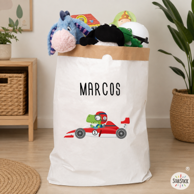 Sac organitzador de paper - Cotxe amb dinosaure
