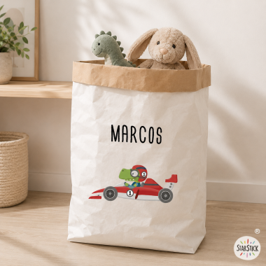 Sac organitzador de paper - Cotxe amb dinosaure