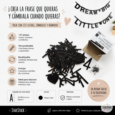 Guirnalda de letras negras...