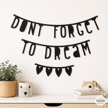 Black letters garland - Letter Banner - Decoration