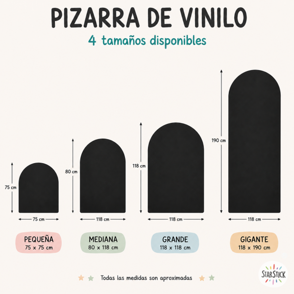 Black self-adhesive chalkboard arches | StarStick