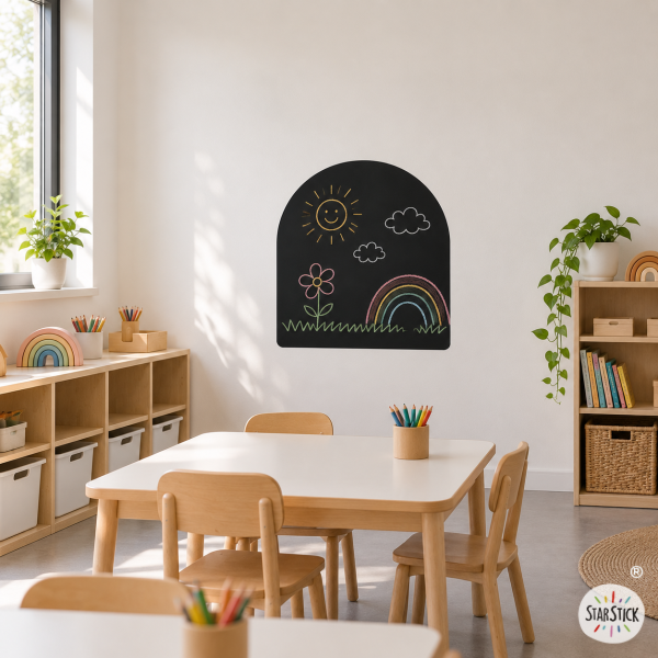 Arcos de vinilo autoadhesivo de pizarra negro  | StarStick