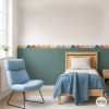 Cenefa adhesiva arcos scallops multicolor estilo boho para pared infantil