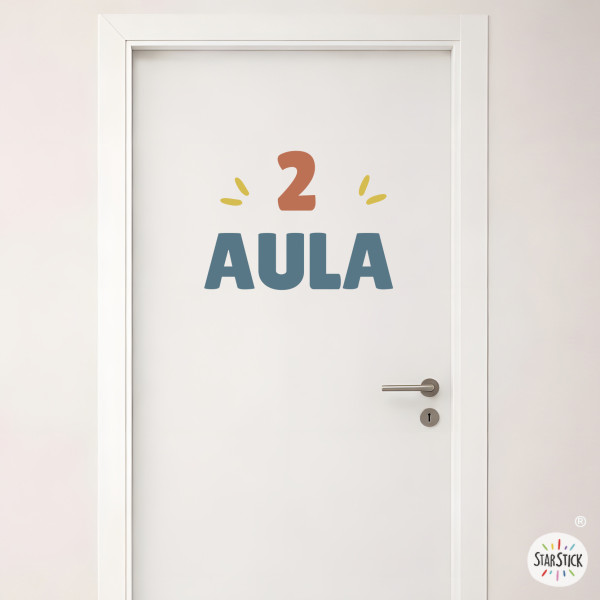 Vinil personalitzat per a senyalització de col·legis i instituts | Número amb text estil boho