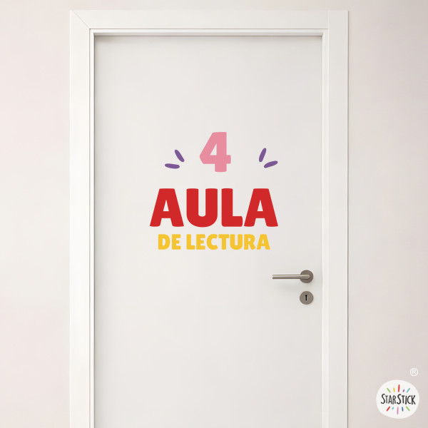 Vinil personalitzat per a senyalització d'escoles i instituts | Número amb text de colors