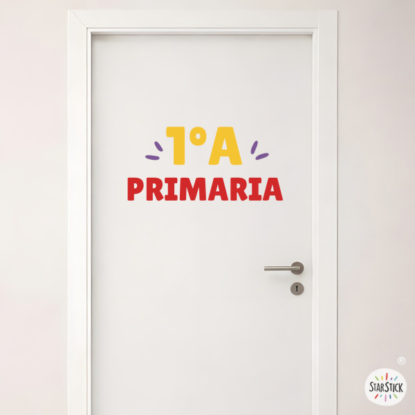 Vinil personalitzat per a senyalització d'escoles i instituts | Número amb text de colors