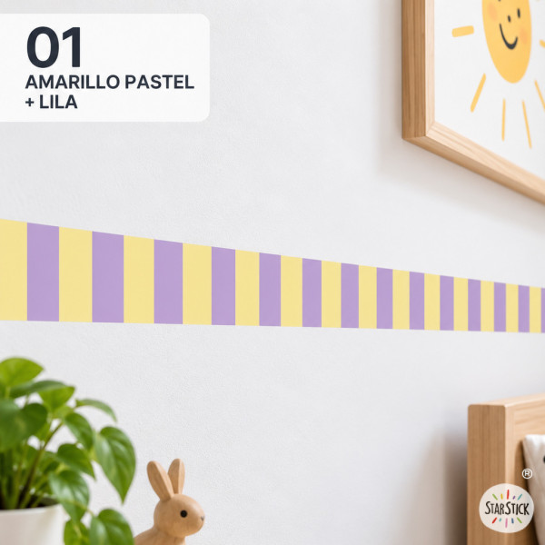 Self-Adhesive Border with Colourful Stripes | Modern Decor