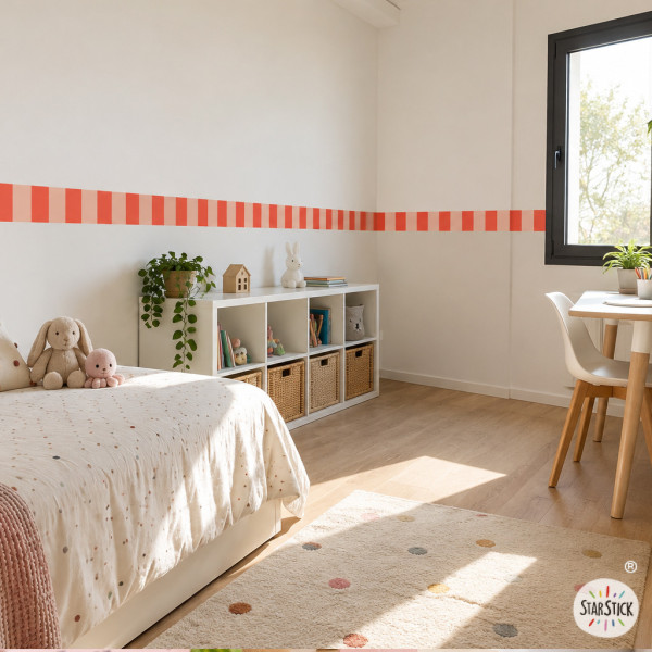 Cenefa autoadhesiva de rayas de colores | Decoración moderna