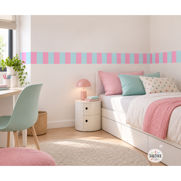 Self-Adhesive Border with Colourful Stripes | Modern Decor