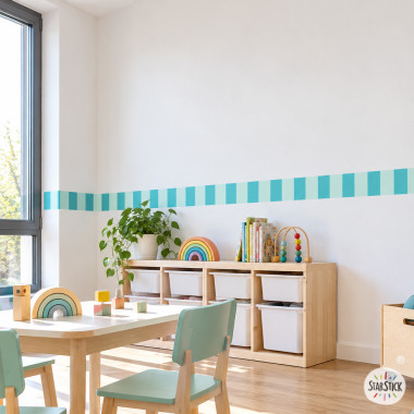 Cenefa autoadhesiva de rayas de colores | Decoración moderna