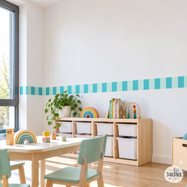 Cenefa autoadhesiva de rayas de colores | Decoración moderna