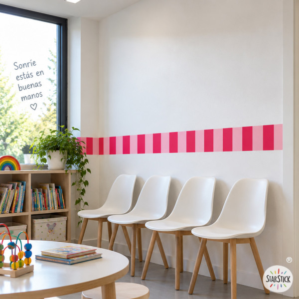 Cenefa autoadhesiva de rayas de colores | Decoración moderna