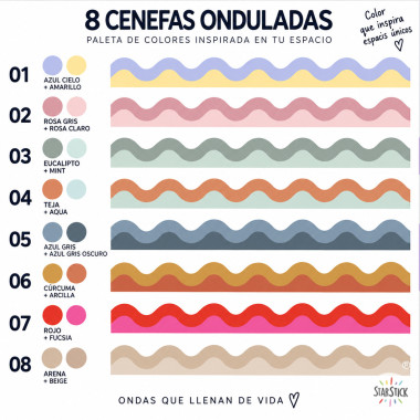 Adhesive Border with Double Colourful Wave | Wall Decor